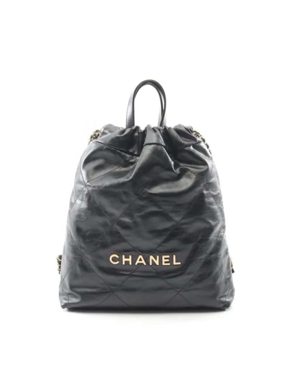 Chanel Rucksack Sac Backpack 22 Small Black Leather Chanel 22 Quilted Chanel Shiny Calfskin Stitched Quilted Chanel 22 Backpack  main image 3